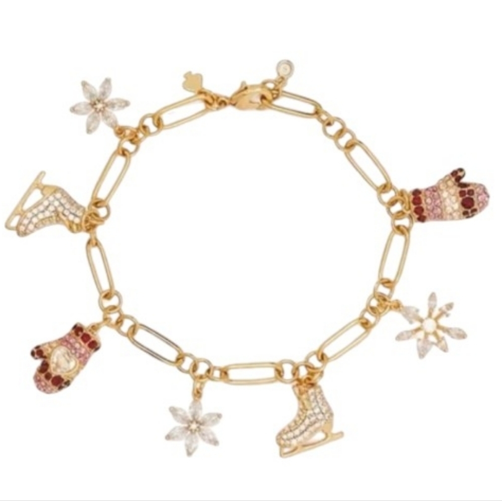 NWT NEW Kate Spade Snowflake Snow Day Charm Bracelet